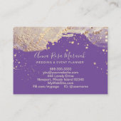 *~* Paarse goudbruine bruiloft Visitekaartje (Achterkant)