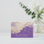 *~* Paarse goudbruine bruiloft Visitekaartje (Staand voorkant)