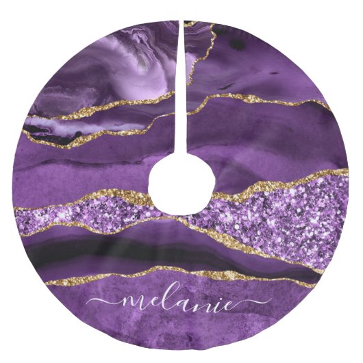 Paarse goudbruine goudbrontjes rokken kerstboom rok (Voorkant)