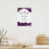 Paarse goudbruistoestel voor bruistabels poster (Keuken)