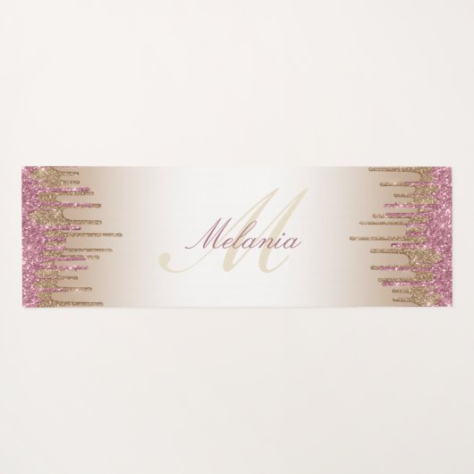 paarse gouddruppelglitter yogamat (Achterkant (horizontaal))