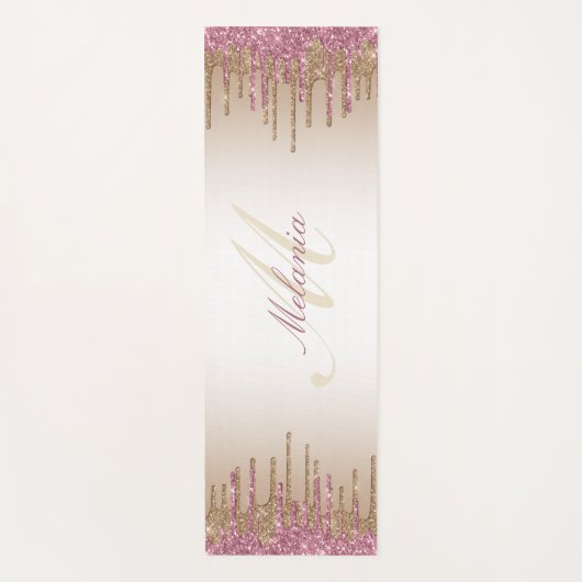 paarse gouddruppelglitter yogamat (Voorkant)