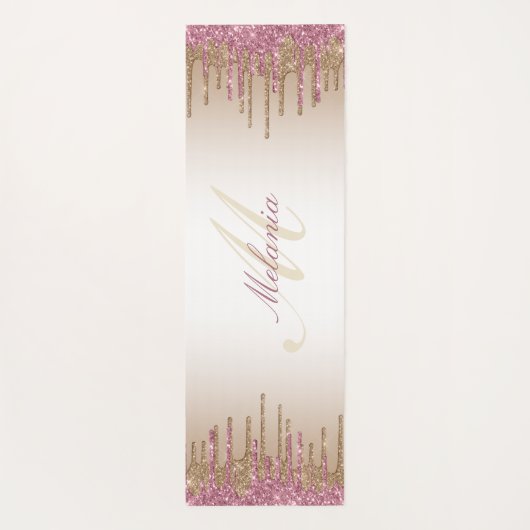 paarse gouddruppelglitter yogamat (Achterkant)