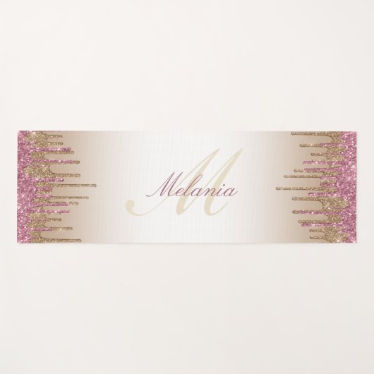 paarse gouddruppelglitter yogamat (Voorkant (horizontaal))