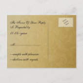 paarse goudelegantie RSVP-kaarten Uitnodiging Briefkaart (Achterkant)
