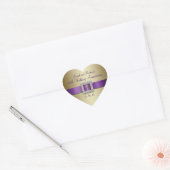 Paarse gouden 50e bruiloft Jubileum hart Sticker (Envelop)