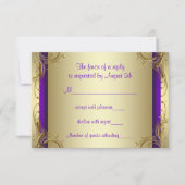 Paarse gouden 50ste bruiloft Jubileum Party RSVP (Voorkant)