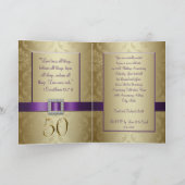 Paarse Gouden 50ste Uitnodiging 2 van het Jubileum (Binnen)