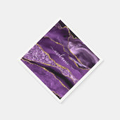 Paarse gouden aangepaste Jouw naam servetten geper (Hoek)