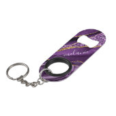 Paarse gouden aangepaste naam Sleutelhanger flesop Mini Flessenopener (Voorkant Gekanteld)