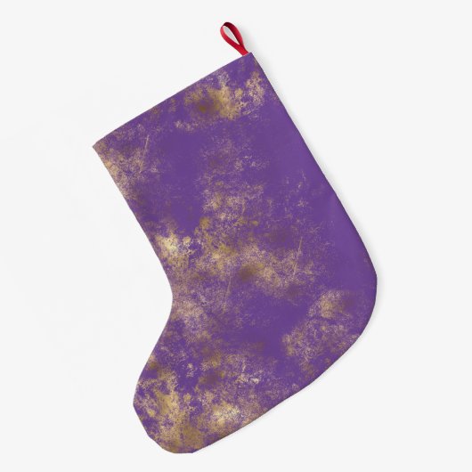 Paarse gouden Abstract Grote Kerstsok (Achterkant (Hangend))