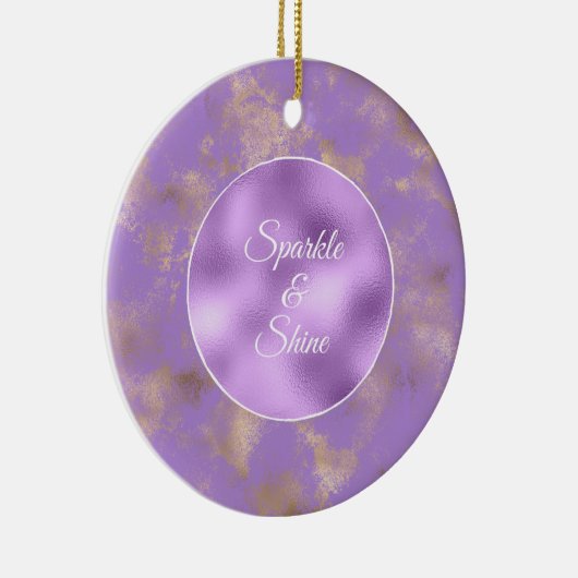 Paarse gouden Abstract Keramisch Ornament (Rechts)