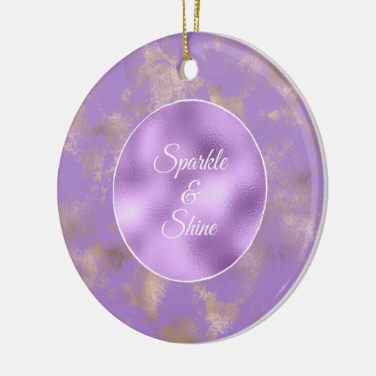 Paarse gouden Abstract Keramisch Ornament (Links)