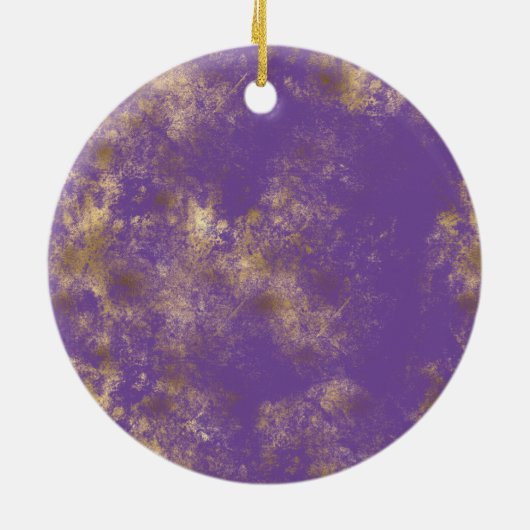 Paarse gouden Abstract Keramisch Ornament (Achterkant)