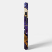 Paarse Gouden Abstract Marmeren Monogram Case-Mate iPhone Case (Achterkant / Links)