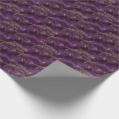 Paarse Gouden Abstracte Marmer Ontwerp Cadeaupapier (Hoek)