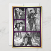 Paarse gouden Abstracte vloeibare inkt foto bruilo Kaart (Achterkant)