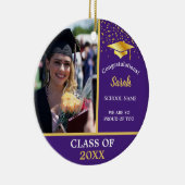 Paarse gouden Afstuderen aangepaste fotoklasse van Keramisch Ornament (Rechts)