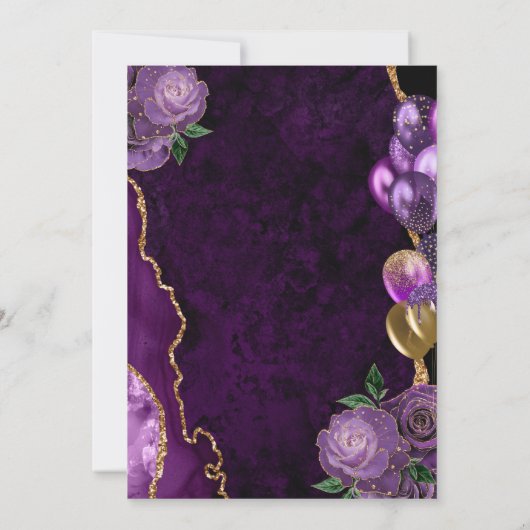 Paarse gouden agaat 50ste verjaardag kaart (Achterkant)