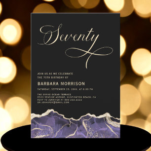 Paarse Gouden Agaat 70e Zeventig Verjaardagsfeest Kaart