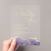 Paarse Gouden Agaat 90e Negentigste Verjaardagsfee Acryl Uitnodigingen (Insitu (Draagbaar))