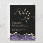 Paarse Gouden Agaat 90e Negentigste Verjaardagsfee Kaart (Voorkant)