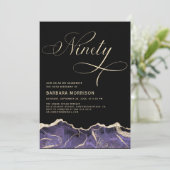 Paarse Gouden Agaat 90e Negentigste Verjaardagsfee Kaart (Staand voorkant)