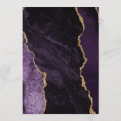 Paarse gouden agaat Blauwgroen bruiloft Menu (Achterkant)