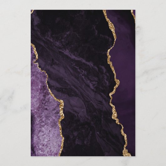 Paarse gouden agaat Blauwgroen bruiloft Menu (Achterkant)