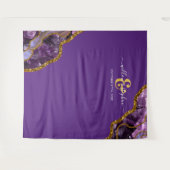 Paarse Gouden Agaat Geode Trouwachtergrond Banner Wandkleed (Voorkant (horizontaal))