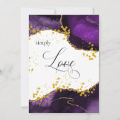 ** Paarse gouden agaat GEWOON LIEFDE Modern Elegan Kaart (Voorkant)