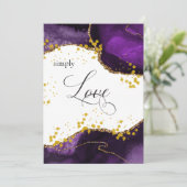 ** Paarse gouden agaat GEWOON LIEFDE Modern Elegan Kaart (Staand voorkant)