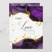 ** Paarse gouden agaat GEWOON LIEFDE Modern Elegan Kaart (Voorkant / Achterkant)