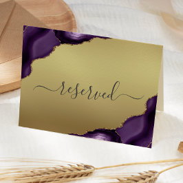 Paarse Gouden Agaat Glam Folie Gereserveerde Trouw Kaart
