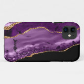 Paarse gouden agaat kristal personaliseren Case-Mate iPhone case (Achterkant (horizontaal))