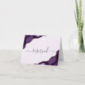 Paarse Gouden Agaat Lavendel Gereserveerde Trouwpl Kaart (Voorkant)
