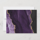 Paarse Gouden Agaat Maaltijden Opties Plum Bruilof RSVP Kaartje (Achterkant)