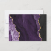 Paarse Gouden Agaat Maaltijden Opties Plum Bruilof RSVP Kaartje (Achterkant)