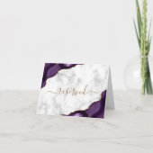 Paarse gouden agaat marmer gereserveerde trouwplaa kaart (Voorkant)