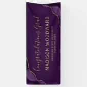 Paarse Gouden Agaat Plum Felicitaties Afstuderen Spandoek (Verticaal)
