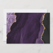 Paarse Gouden Agaat Schrift Bruiloft Kaart (Achterkant)