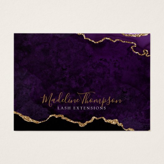 Paarse gouden agaat zakelijke cadeaubon visitekaartje (Voorkant)