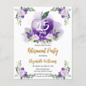 Paarse gouden appel bloemen leraar pensioen partij (Voorkant)