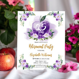 Paarse gouden appel bloemen leraar pensioen partij