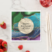 Paarse gouden Aqua Green Glitz Servet (Insitu)