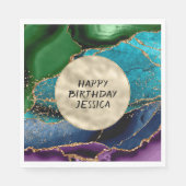 Paarse gouden Aqua Green Glitz Servet (Voorkant)