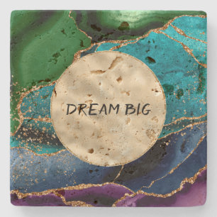 Paarse gouden Aqua Green Glitz Stenen Onderzetter