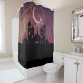 Paarse gouden Arabische nachten Marokkaanse Midden Douchegordijn (In situ)