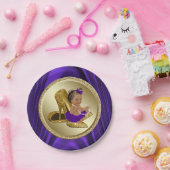 Paarse gouden Baby shower papier Borden Papieren Bordje (Feest)