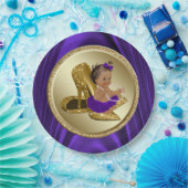 Paarse gouden Baby shower papier Borden Papieren Bordje (Feest)